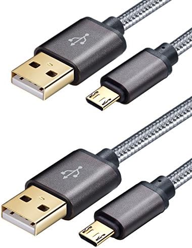 Micro USB Cable [2 Pack] HOMORE 3.3ft/1m Premium Nylon Braided Android Charger Cable, High Speed 2.4A Sync&amp;Charging USB Cable for Samsung Galaxy S7 Edge/S6/S4 , Sony, HTC, LG, and More[Grey]
