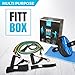 Produktbild Mehrzweck fittbox- Premium X3 Widerstand Bands, ab Rad Roller (mit Knie Pad Matte), Speed Springseil rope- inklusive gratis Expert und angeschnittenen Workout guide- Home Gym Fitness Workouts