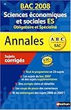 Image de Sciences économiques et sociales ES : Sujets corrigés