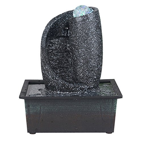 Zimmerbrunnen aus Kunststein in 6 verschiedenen Designs, Farbe:schwarz;Form:Wasserspirale