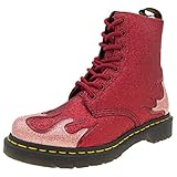 dr martens pink pascal 8 eye boot glitter boots Goodyear welt construction for durability