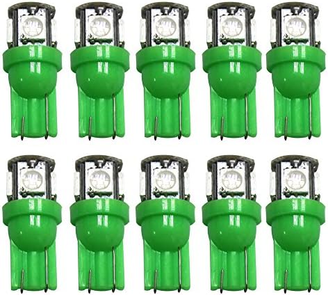W5W T10 5-SMD Green Wedge Bulb 5050 501 High Power Super Bright Car Interior Light Bulb Parking Back up Lights Bulb