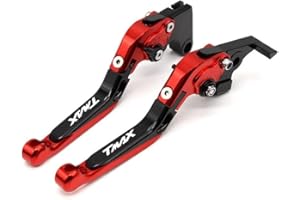 YANG HUA CNC pieghevole allungabile moto leve freno frizione per YAMAHA TMAX 2001-2019 (RED, TMAX 2001-2007)