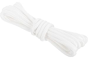 Rebower 550 Paracord Rope 3 m, 4mm Thin Paracord Nylon Cord 7-Strand Core [for Tent Camping Outdoor Gear] - White
