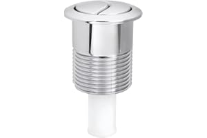 LESEOGYE Dual Toilet Flush Button, Chrome Replacement Toilet Flush Button Pusher Compatible with Siamp Flush Valve, Compatible with Skipper 45, Silver Dual Flush Toilet Push Button ABS Accessories