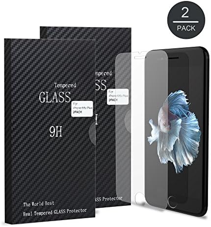 Derocki iPhone 6Plus Screen Protector, [2-Pack] 9H Tempered Shatterproof Glass Screen Protector Anti-Shatter Film for iPhone 6 Plus [Touch Compatible] (Transparent)