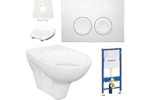 ‎HGMBAD Geberit Duofix Vorwandelement Design WC mit Beschichtung WC Sitz SoftClose Drückerplatte Schallschutz Komplettset