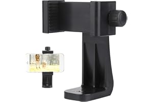 Topiky Klips do telefonu komórkowego, uniwersalny uchwyt na statyw obrotowy 360° z otworem na śrubę 1/4", kompatybilny z Samsung do Huawei, do nagrywania