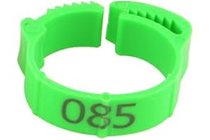 BEFIRSTORE Shunfaji - 100 anelli per gambe Poultry, anelli per pollo, regolabile, anello per identificare il pollame con clip per anelli Farm & Ranch (verde)