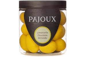 Pajoux Limoncello Chocolate Almonds (Small) 190g | White Chocolate - White Chocolate Covered Nuts - Whole Almond Nuts - Chocolates Almonds - Palm Oil Free - Chocolate in a Gift Jar
