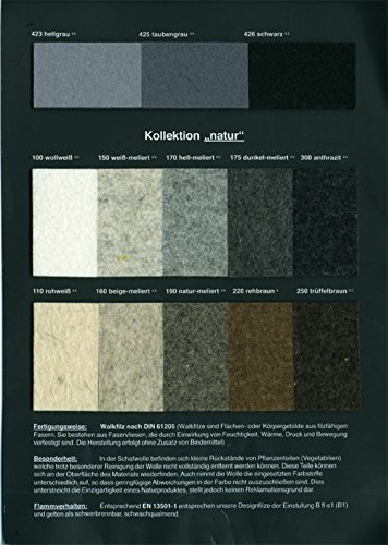 Filz Untersetzer Platzset Tischset Scheibe Farbe hell grau meliert 100% Merino Filz 5mm (Ø 15 cm) - 4