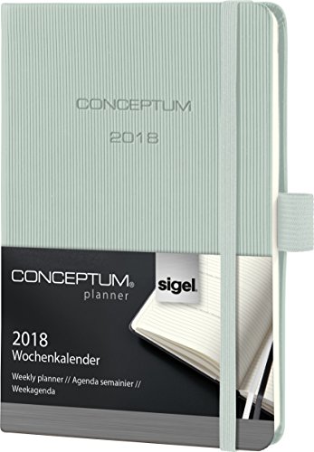 Preisvergleich Produktbild Sigel C1869 Wochenkalender 2018, ca. A6, Hardcover, mintgrün, CONCEPTUM - viele Modelle