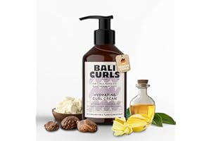 BALI CURLS BY HANK GE Bali Curls Hydrating Curl Cream – Crema hidratante para rizos – Manteca de karité, aceite de coco y ylang-ylang – Crema para rizos suaves y definidos – Cuidado vegano para rizos naturales – 150 ml