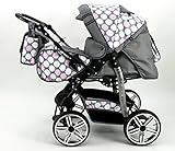 3in1 Kombi Kinderwagen Set: Babywanne mit Softtragetasche, Sportsitz und Babyschale Carlo 0-10 kg Sonstiges Zubehör: Regenschutzbezug Insektennetz/Moskitonetz Wickeltasche (Maße: 23 x 31 x 10 cm) großer Einkaufskorb Getränkehalter (kann am Schieber befestigt werden) Getränketablett (kann am Sicherheitsbügel des Sportsitzes befestigt werden)