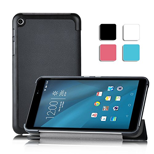ELTD Huawei Mediapad T1 7.0 Hülle Case - Ultra Schlank Smart Cover Tasche Schutzhülle Case für Huawei Mediapad T1 7.0 mit Standfunktion, Schwarz