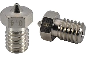 POLISI3D Ulepszona drukarka 3D odporna na zużycie M6 gwint mosiężna dysza 0,4 mm do 1,75 mm V5 V6 Hotend Titan Aero wytłaczarka Prusa I3 MK3 MK3S Anycubic I3 Mega 3D Drukarka (2 x 0,4 mm)