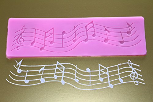 Silikonform Musiknoten Strophe Fondant Randdeko Ausstechform Tortendeko Backen