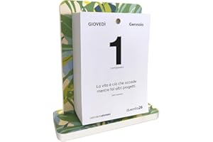 Q&BGRAFICHE Calendario da Scrivania 2026 Aforismi Motivazionali | Fogli a Strappo con Citazioni Filosofiche | Base Forex Montata | Idea Regalo | Q&B Grafiche® (2026, LEAF - 1 Pezzo)