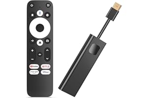 Phantom GD1 4K Android TV Stick Certified Streamer Media Player Assistant voice remote Prime Video Chromecast Play Store Bluetooth 4K HDR 10+ Dolby Audio XM3 2.1 Dual Band WiFi USB-C