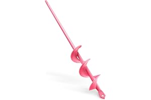 SYITCUN Perceuse de jardin, 4 x 42 cm, pour perceuse, rose, pour visseuse à batterie, outil de forage pour planter