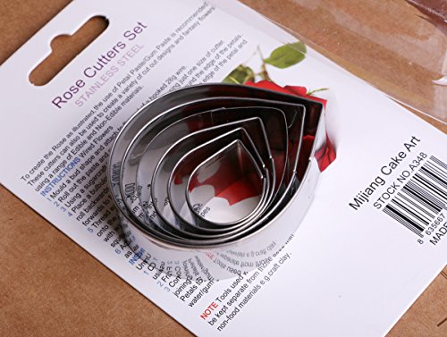 Blue Vessel Kuchen verziert Fondant Sugarschneider Werkzeuge 6 Stück / Set Rose Petal-Form-Form - 8