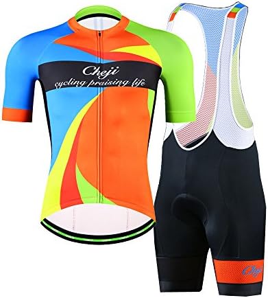 2018 MSP38 Pro Slim Cut Bicycle Cycling Jersey Short Sleeves Set For Man (SET (Jersey + BIB Pants), S)