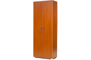 LIBEROSHOPPING.EU - LA TUA CASA IN UN CLIK Scarpiera armadio grande a 2 ante in legno con ripiani interni piedini e maniglie (Ciliegio)