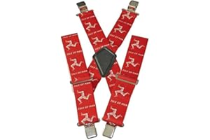 BIKE IT HEAVY DUTY MOTORCYCLE MOTORBIKE RIDER BIKER UNIVERSAL BRACES FOR LEATHER TROUSER PANTS ISLE OF MAN TT RED ONE SIZE