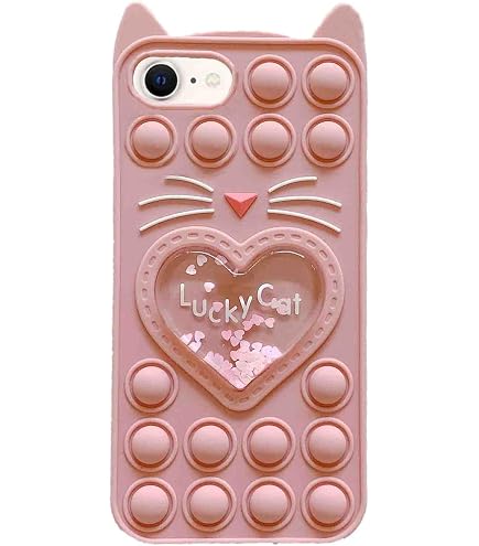 NALIA Custodia in Silicone compatibile con iPhone 6 6S, con Orecchie Glitter Copertura Protezione Sottile Cellulare, Cover Case Protettiva Scintillio Telefono Bumper, Colore:Pink