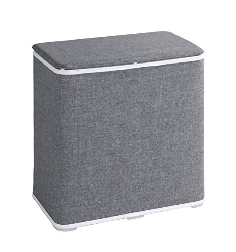 Wenko 62010100 Wäschetruhe Galdino Wäschesammler, Fassungsvermögen 65 L, 49 x 50 x 27 cm, grau