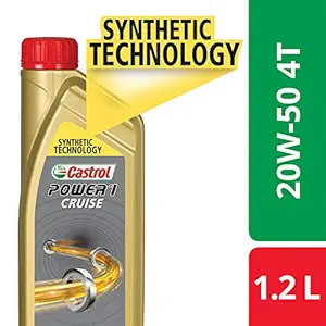 Castrol POWER1 CRUISE 4T 20W-50 API SN Synthetic Engine Oil for Bikes (1.2L)