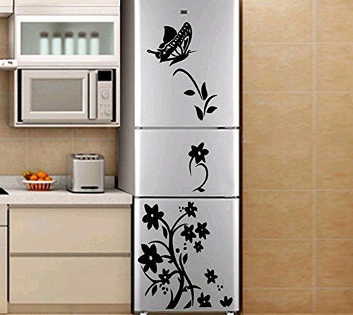 Leisial Kühlschrank-Aufkleber Wandtattoo Papier Kunst Dekoration,Schwarz - 5