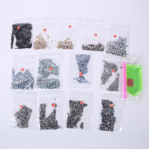 Wishwin DIY Diamant-Malerei Mosaik-Kreuz-Stich Packungen Home-Wand-Dekor12.60″*16.50″ - 3
