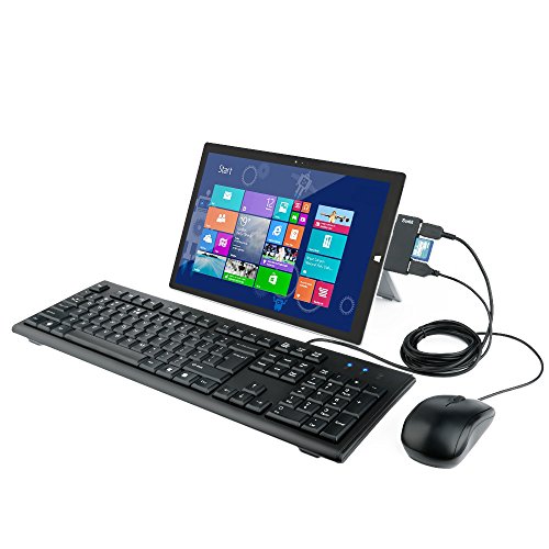 Surface Pro Hub Adapter / Kartenleser, High Speed USB 3.0 Transport und USB 2.0 für Maus oder Tastatur mit SD (HC) Kartensteckplatz und TF Kartenleser für Microsoft Surface Pro 3/4 - 5