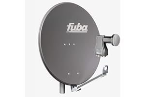 FUBA VERTRIEBS-GMBH Fuba Satellitenschüssel Komplettset 8 Teilnehmer DAL 808 A - Sat Komplettanlage DAL 800 A Alu Sat-Schüssel/Spiegel 80cm anthrazit + Fuba DEK 818 Octo LNB 8 Teilnehmer - HDTV, UHD(4K/8K), 3D