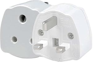 ZANTESR India To UK Adapter, 2PCS India To Uk Plug Adapter For Business Family Travel Outdoor, India To Uk Plug Adapter 3 Pin With 5A Fuse For Business Family Travel Outdoor (White)
