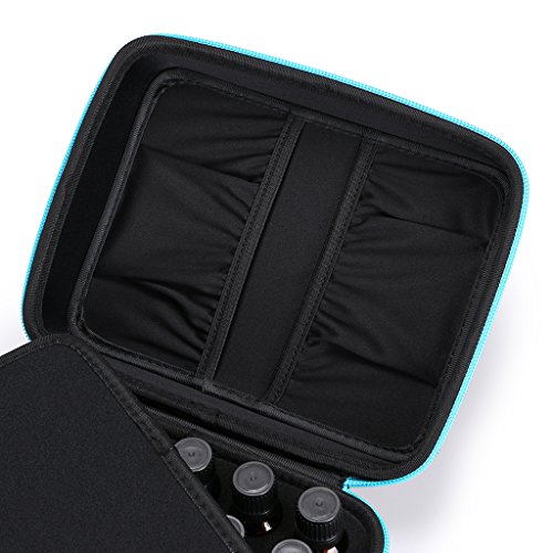 btsky 30 Flaschen Langlebig und wasserdicht Hard Shell EVA-ätherischen Ölen Griff Tragetasche Nagellack-Aufbewahrungsbox Schaumstoffeinlage Organizer schwarz/blau - 5