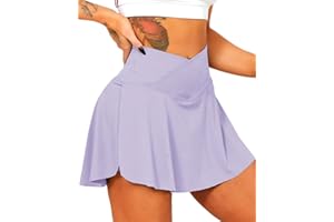 Navneet Women Tennis Skirt with Shorts Pockets Golf Skorts Sport Skirts High Waisted Skater School Mini Skirt Workout Running Scort