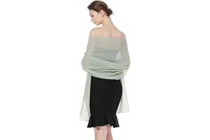 BEAUTELICATE Chiffon Shawl and Wraps Lightweight Scarfs Stole Silk Feeling Sheer Cover Up For Women Summer Wedding Bridesmaids Evening