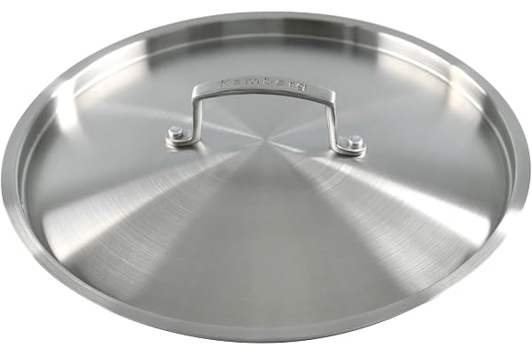 KAMBERG - Couvercle Ø24 cm en Acier Inoxydable 18/10 brossé - Sans PFAS - Tous feux dont induction et four - 0008284, Gris