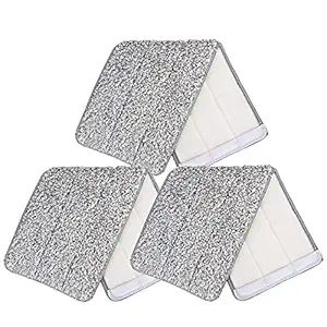 FRESHOME Flat Microfiber Pad Refill for Flat Bucket Mop, Pad Size - 31.5cm x 12.5cm, Easy-to-Attach, Easy-Clean, Machine-Washable - Suitable for Floor Cleaning for Home, Office 2 Way Lock