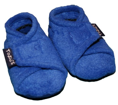 TOZIES Baby toddler Soft Indoor Play Shoes / Slippers NON SLIP Designed to Stay on (12-18 months) ROYAL BLUE