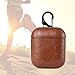Produktbild Drahtadapter Echtes hochwertiges Leder für AirPods Vintage Matte Leder Haken Tasche für Apple AirPods Luxus Schutz Aufbewahrungstasche Datenübertragung (Farbe : Light Brown)