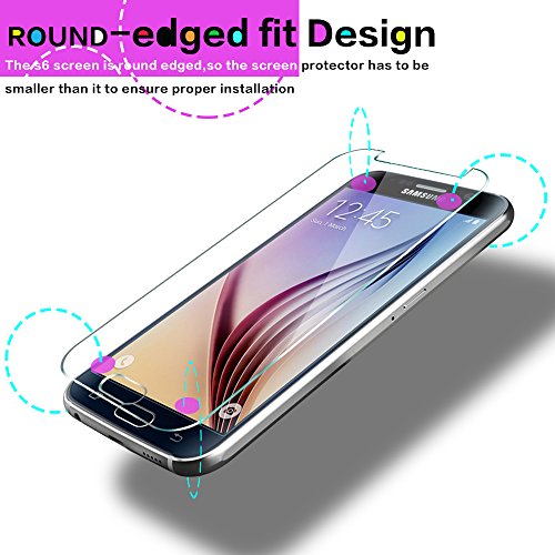 Vegbirt Galaxy S6 Panzerglas Schutzfolie, 2 Stück Panzerglas Displayschutzfolie, 9H Härtegrad schutzfolie glas für Samsung Galaxy S6 - 2