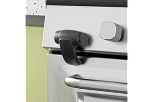 SAFELON Baby Safety Oven Door Lock, Kitchen Safety Locks for Babies, Childproof Oven Locks for Kids, Heat-Resistant, No Screws & Drilling (Black, 1 PCS)