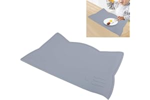 ZERODIS Suction Placemats for Kids Baby, Baby Placemat Silicone Suction Table Mat Non-Slip Heat Insulation Table Mat for Travel and High Chairs(gray)