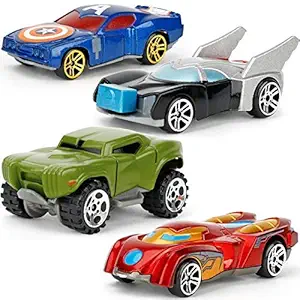 Forever Kidzz Die cast Metal Car Set Models Collection of Avengers Cars for Kids ( 4 Pcs Set) Avengers Cars Toy Set