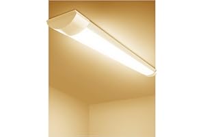 Sararoom 4FT 40W LED Batten Light - 3000K Warm White LED Tube, 4000LM Ceiling Surface Mounted Light Strip for Home, Garage, Office, Shop, School, Restaurant