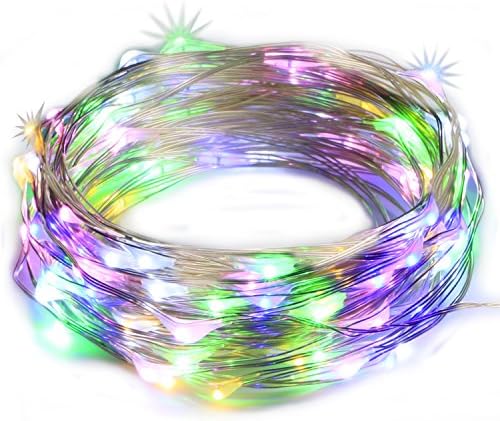 LEDGOO Waterproof fairy lights,USB Copper Wire String Lights with Flexible Starry 33ft 100LEDs for Christmas Decoration (Colorful without RC)
