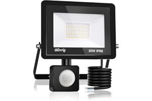 Blivrig Projecteur LED exterieur Detecteur de Mouvement 30W Blanc Chaud 3000K, 3000LM Mur Spot LED extérieur avec Capteur, PIR Phare Puissant, IP66 Lampe de Sécurité, pour Jardin Terrasse Garage